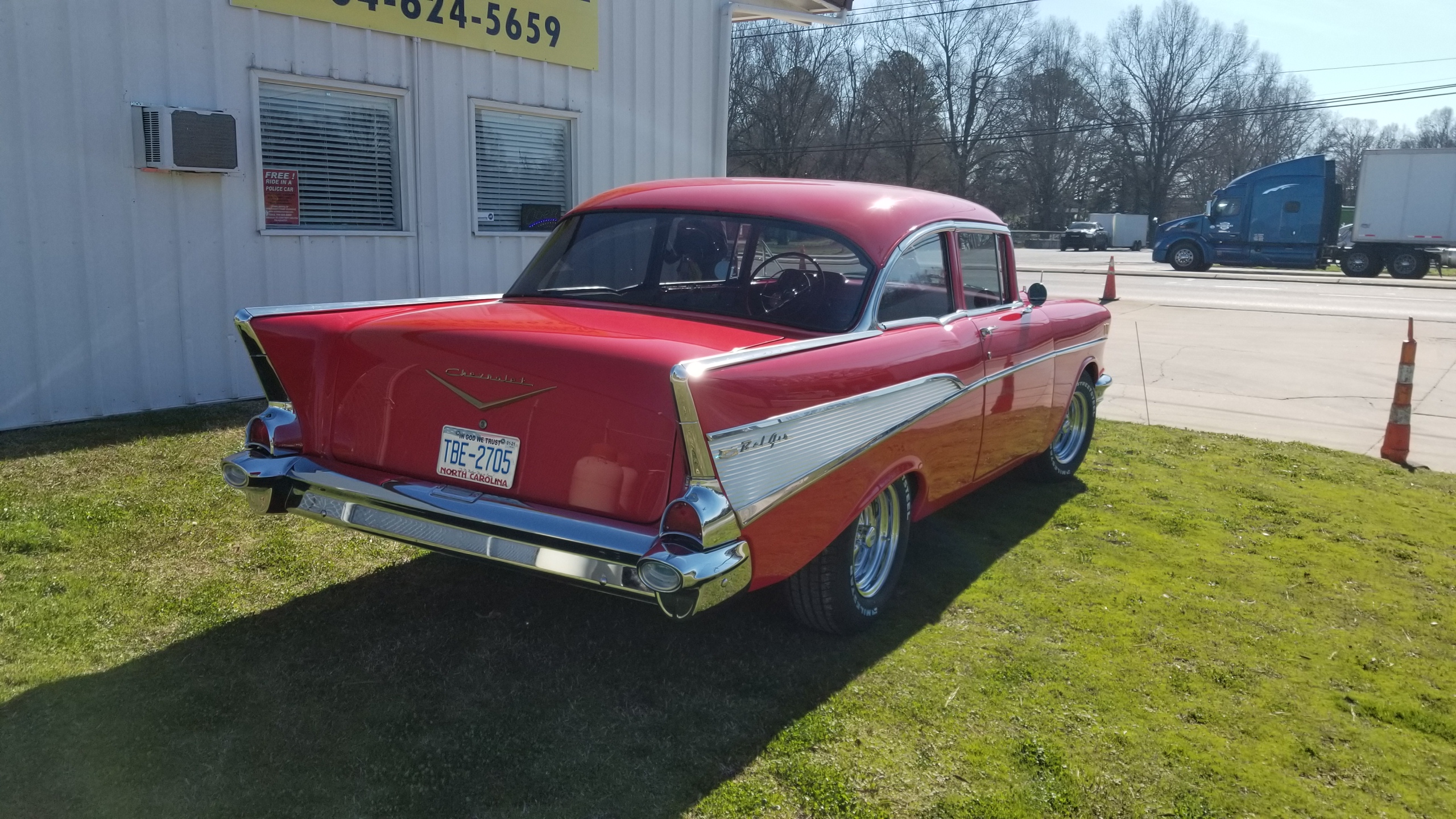 57 Chevy Rear View