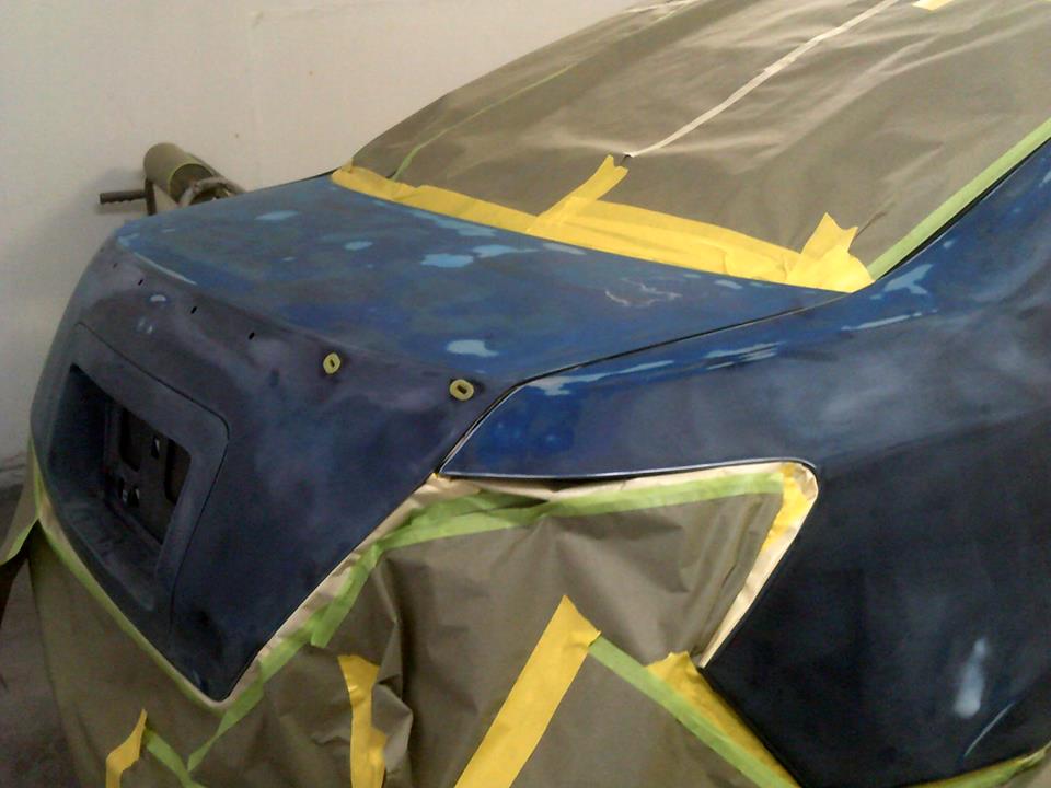 Car completly sanded and masked to prime Car completly sanded and masked to prime